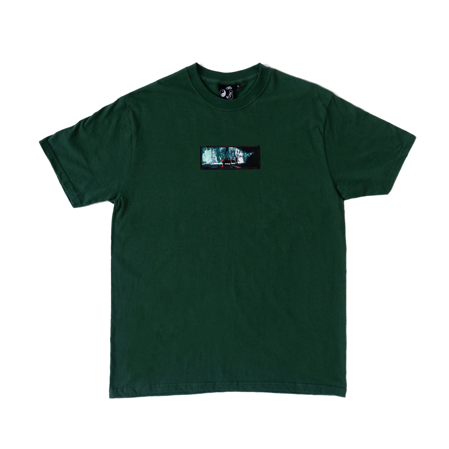 A/W23 Embroidered 'Under The Bridge In The Rain' T-Shirt {forest}