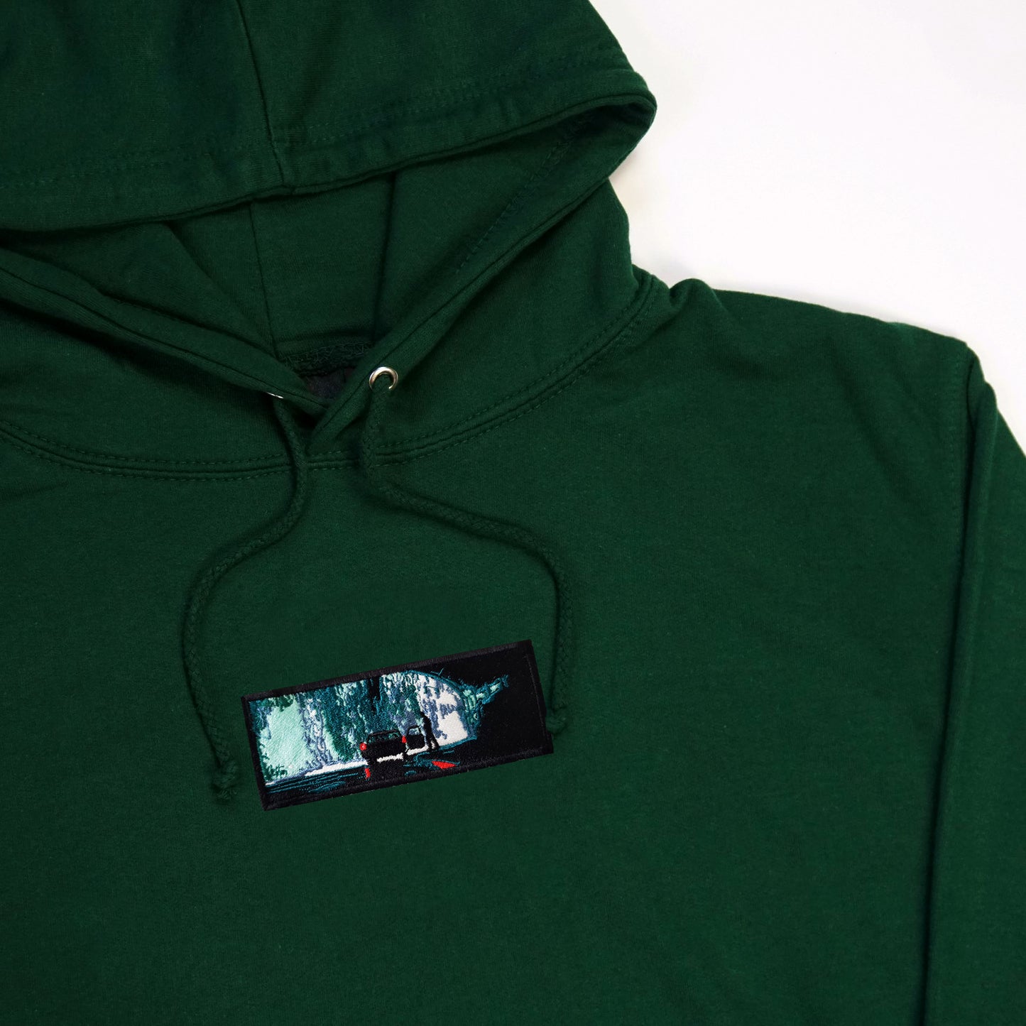 A/W23 Embroidered 'Under The Bridge In The Rain' Pullover {forest}