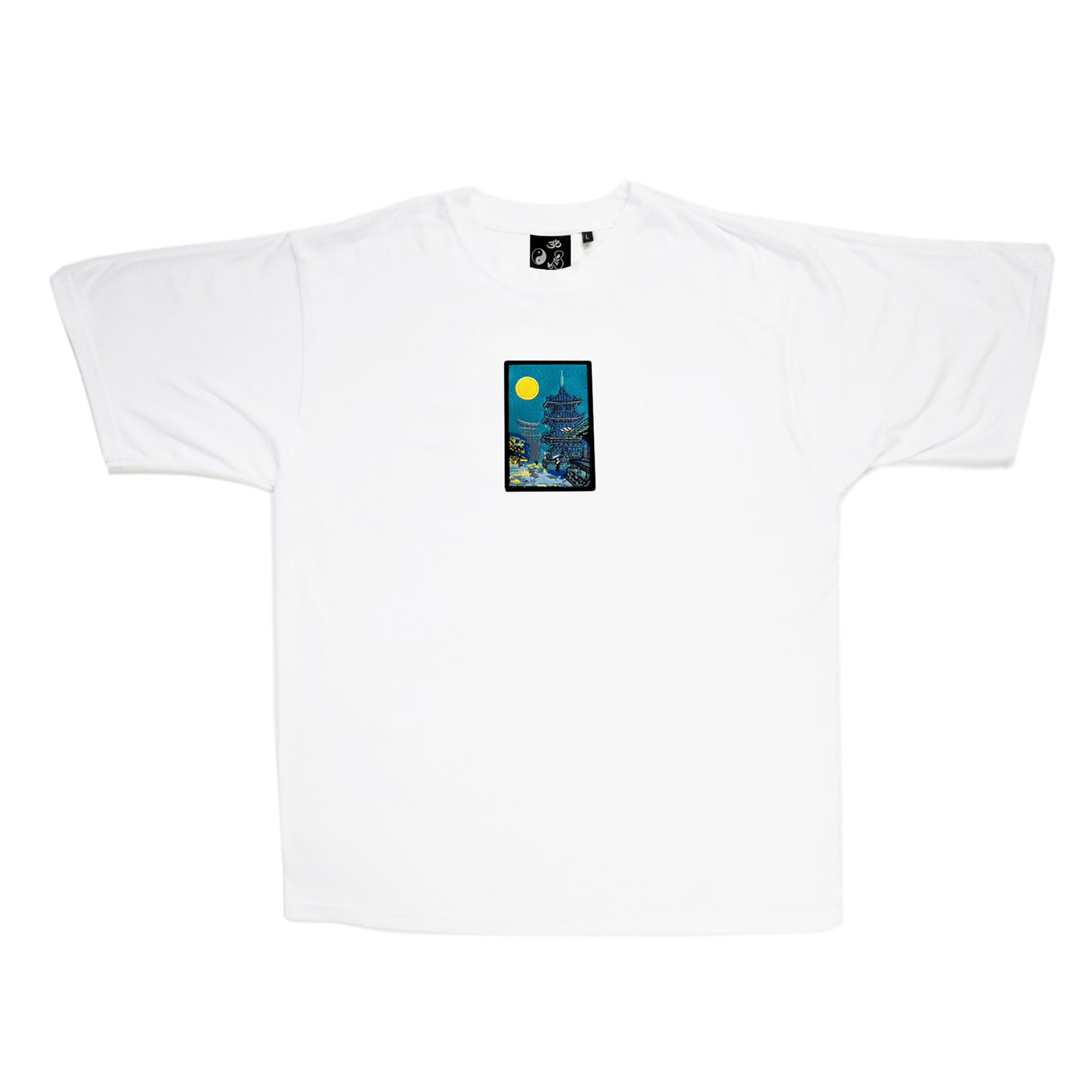 A/W22 Embroidered 'Moonlight Temple' T-Shirt {white}