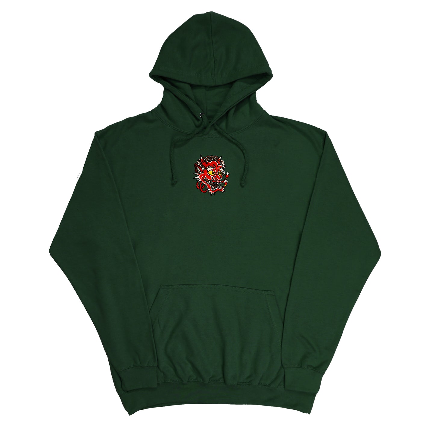 S/S23 Embroidered 'Fire Mask' Pullover {forest}
