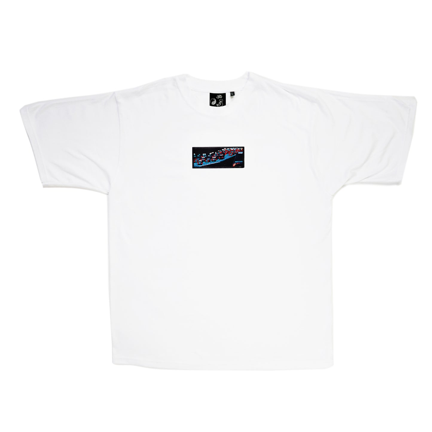 A/W23 Embroidered 'Night Traffic' T-Shirt {white}