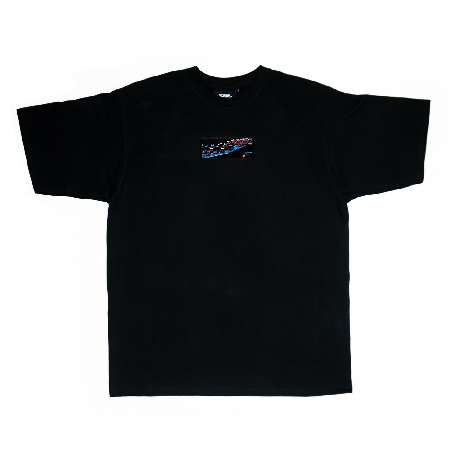 A/W23 Embroidered 'Night Traffic' T-Shirt {black}