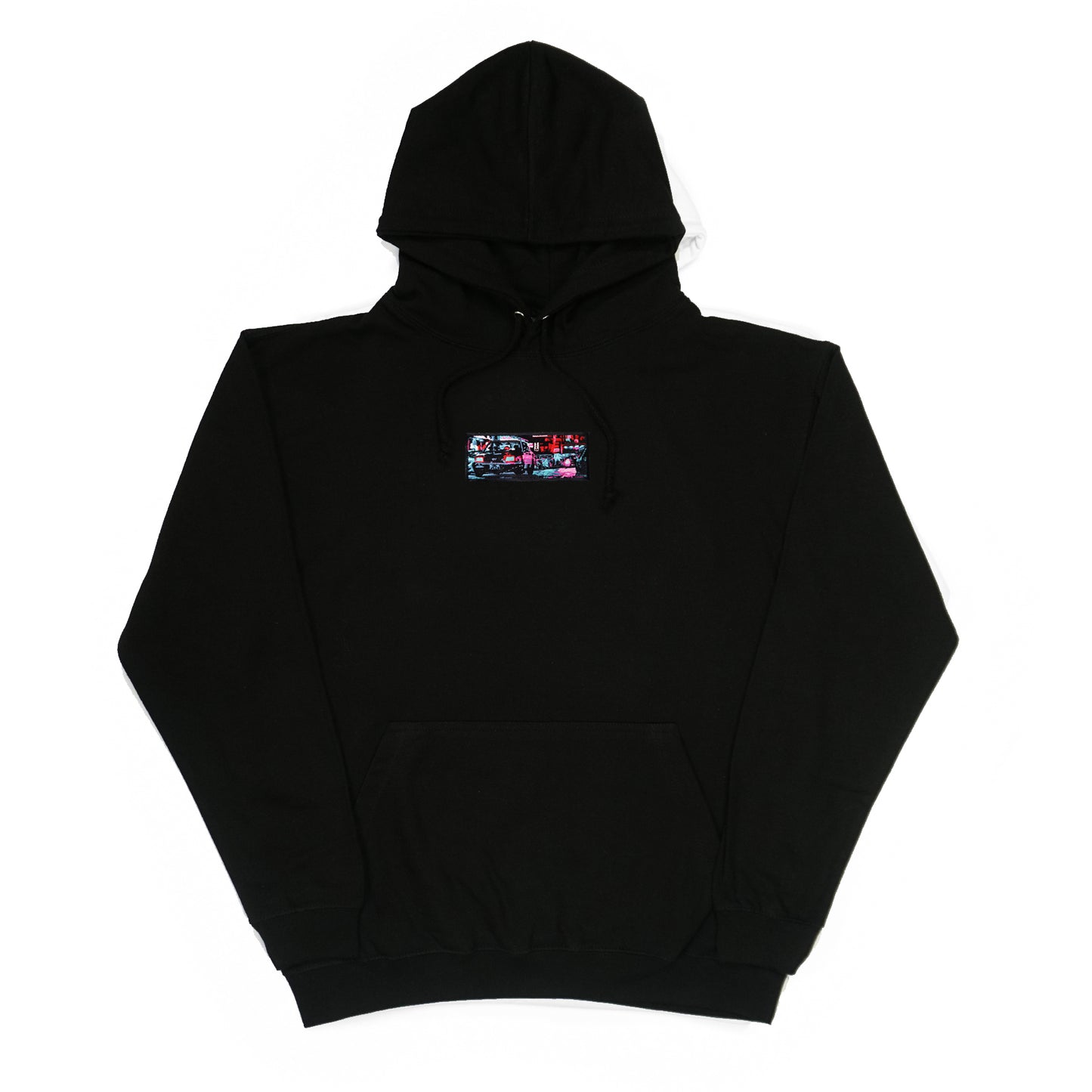 A/W23 Embroidered 'Neon Streets' Pullover {black}
