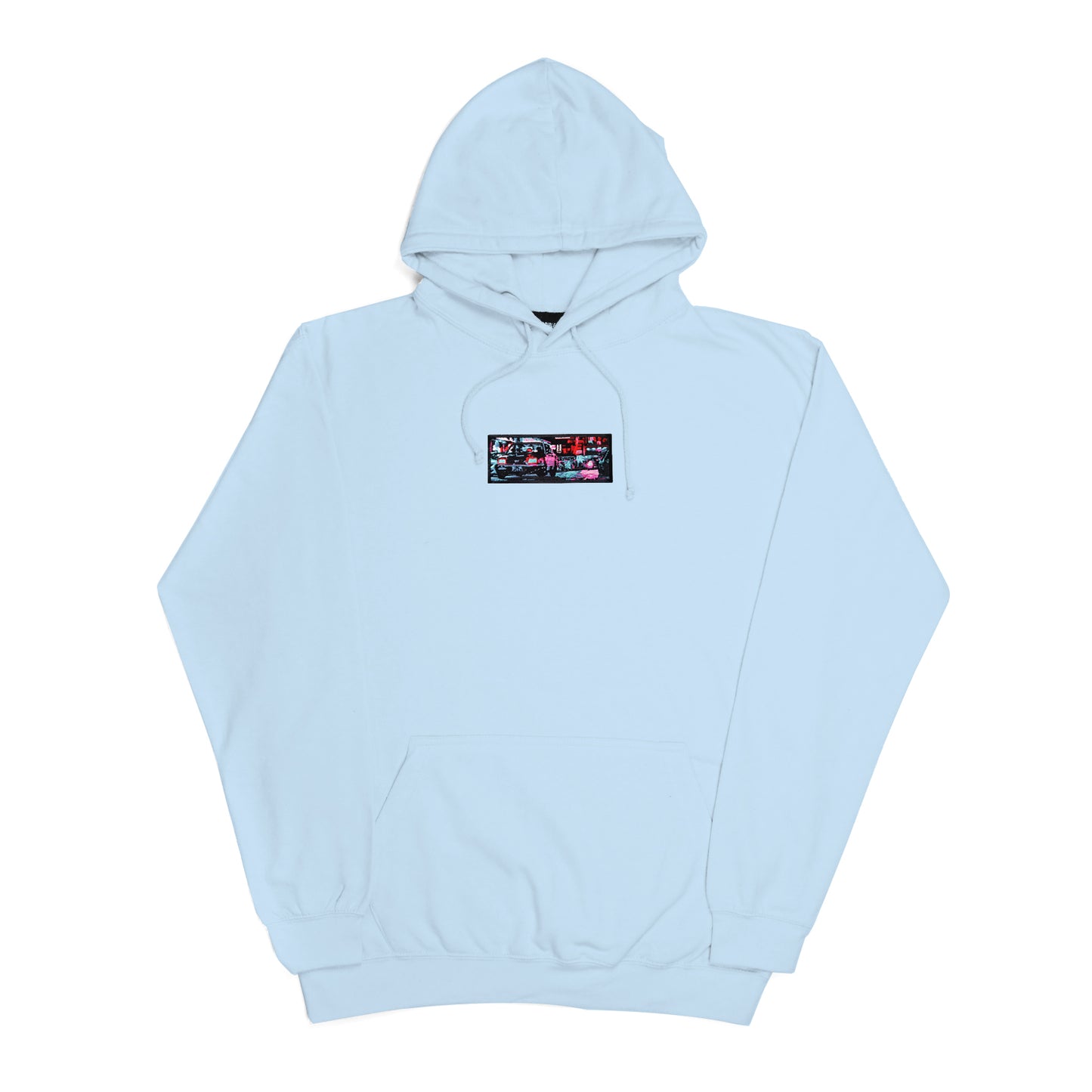 A/W23 Embroidered 'Neon Streets' Pullover {sky}