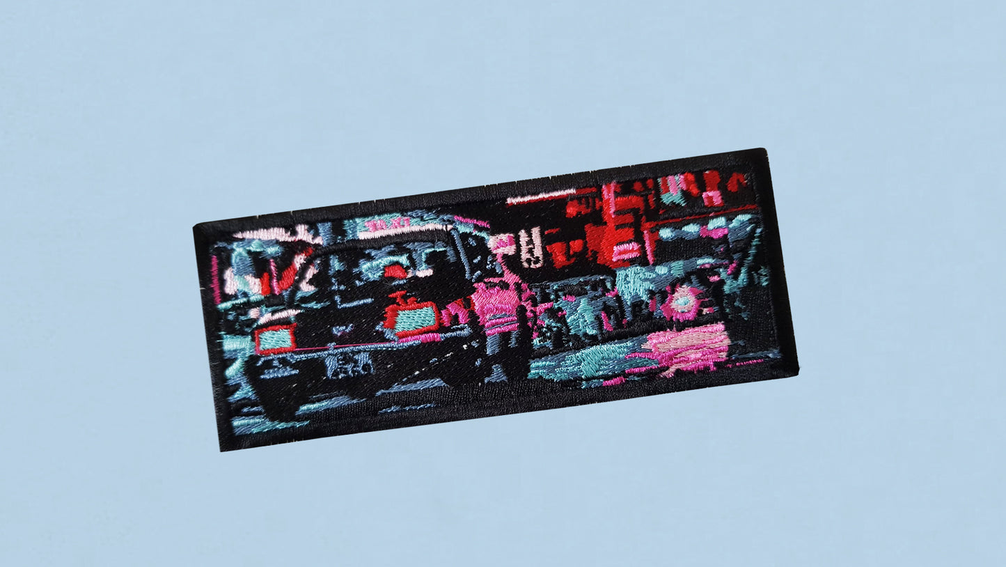 A/W23 Embroidered 'Neon Streets' Pullover {sky}