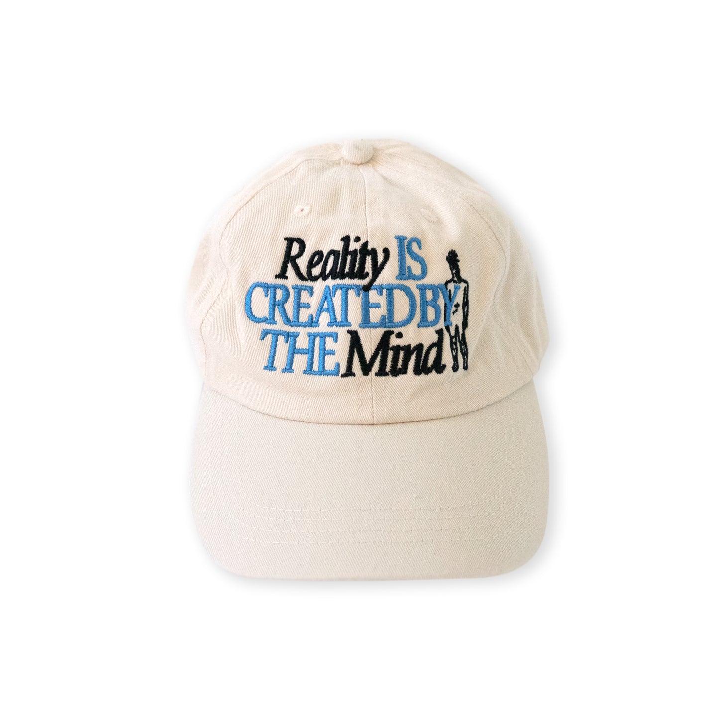 'Reality' Embroidered 6 panel Cap {khaki}