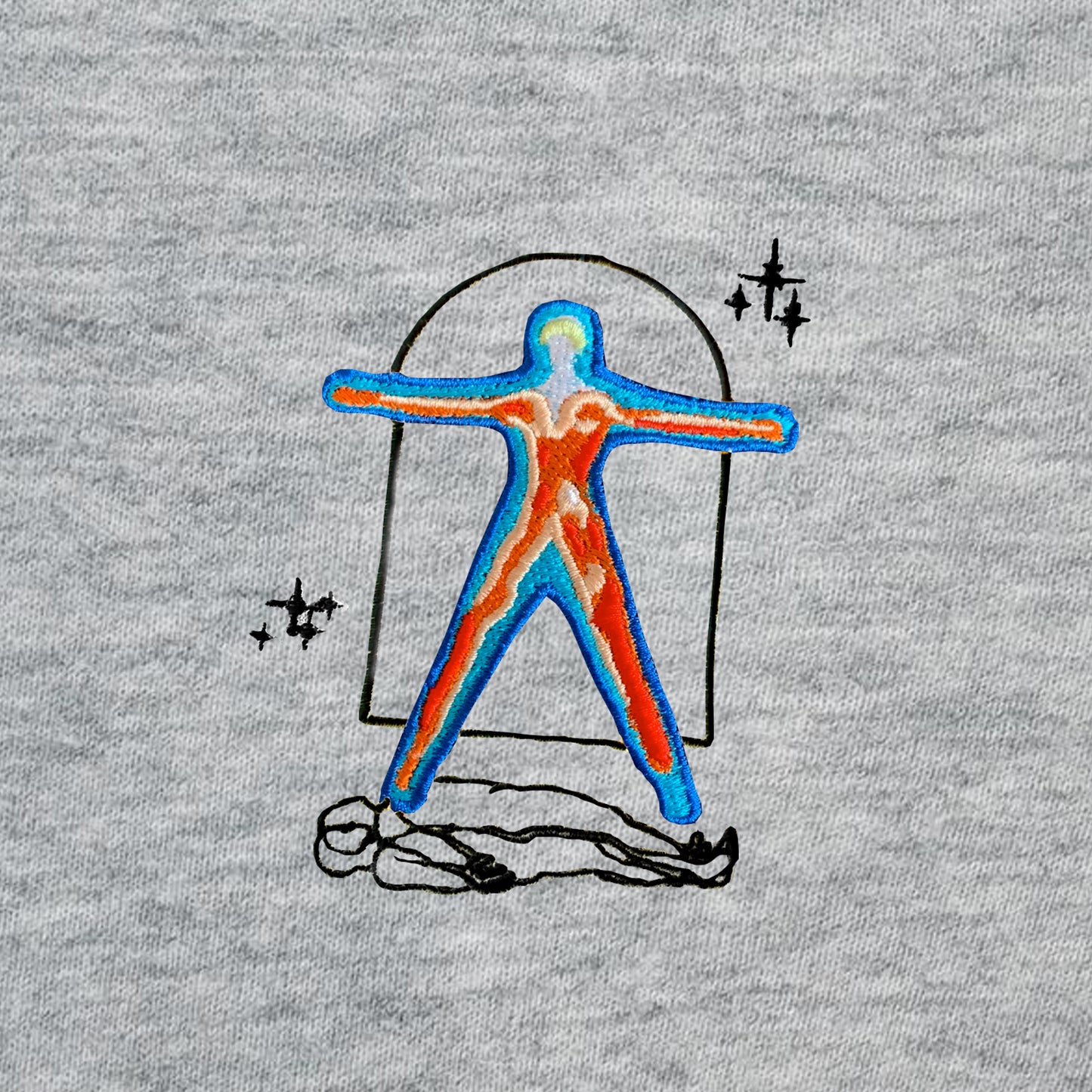 S/S22 Embroidered 'Astral Realm' 1/4 Zip {heather}