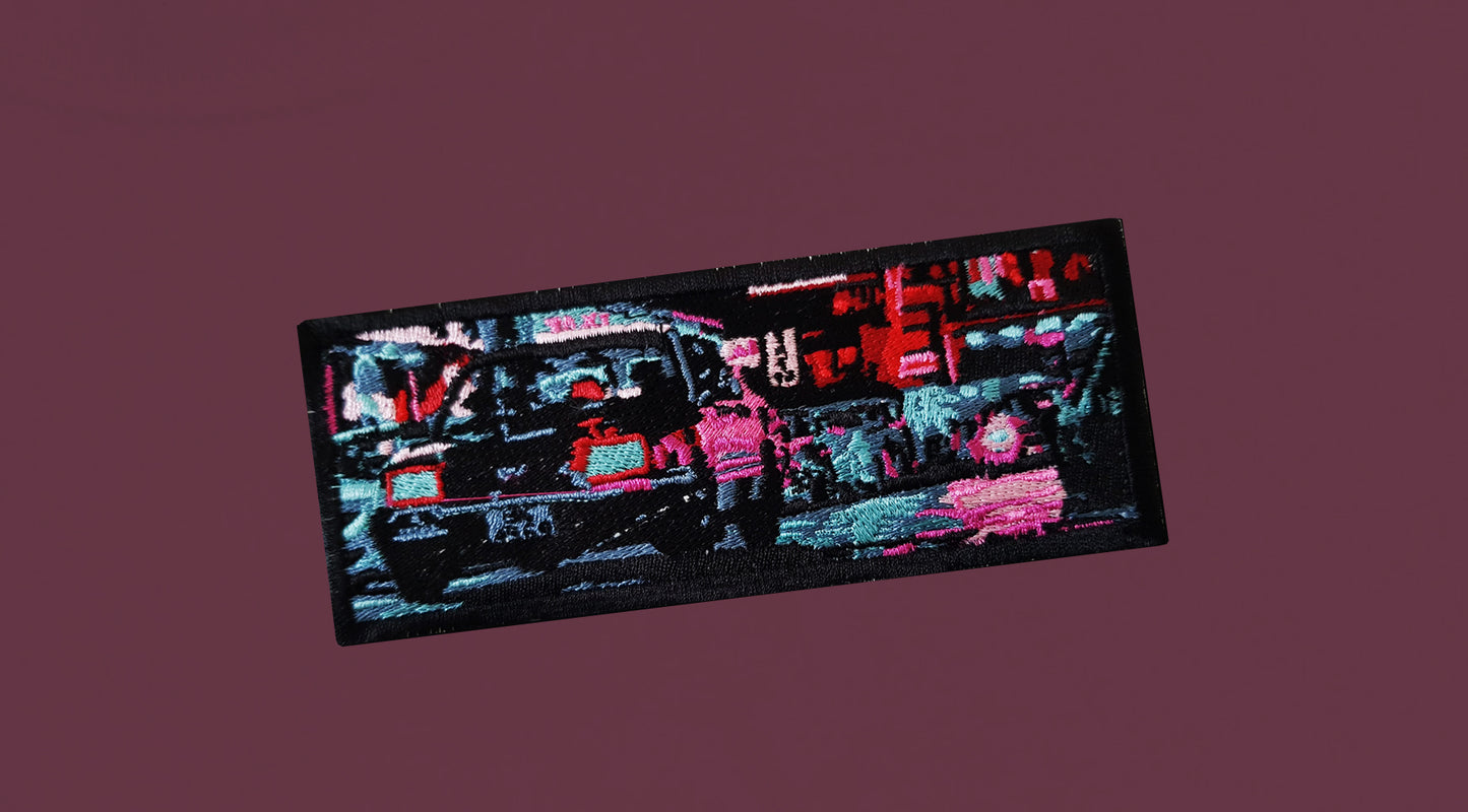 A/W23 Embroidered 'Neon Streets' T-Shirt {berry}