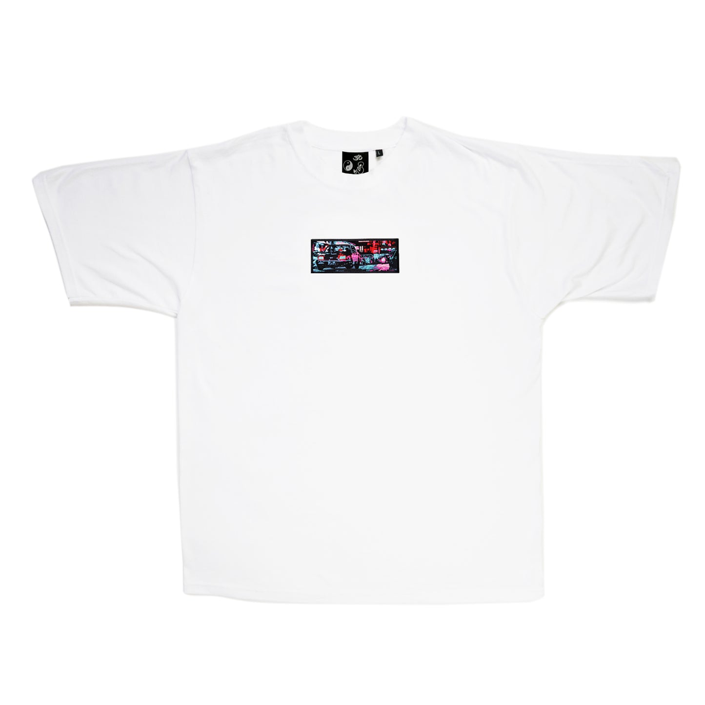 A/W23 Embroidered 'Neon Streets' T-Shirt {white}
