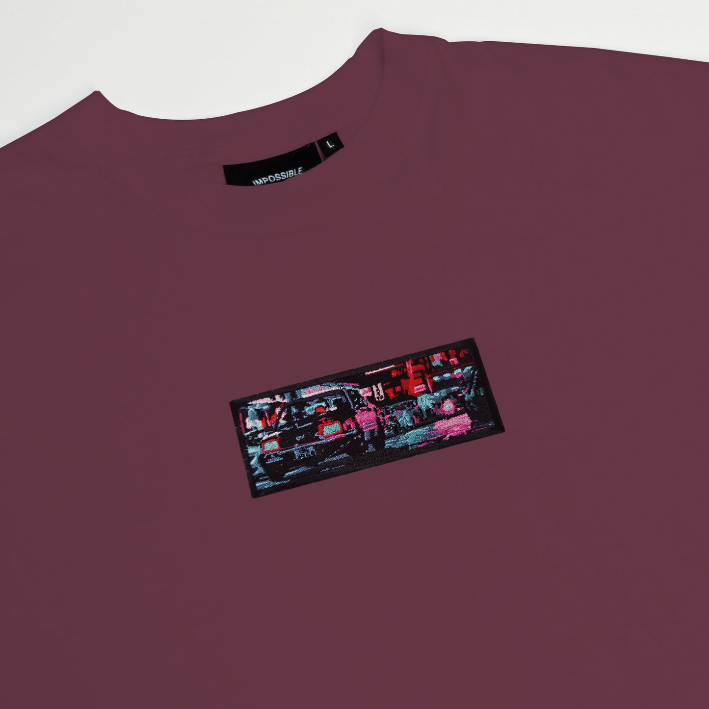 A/W23 Embroidered 'Neon Streets' T-Shirt {berry}
