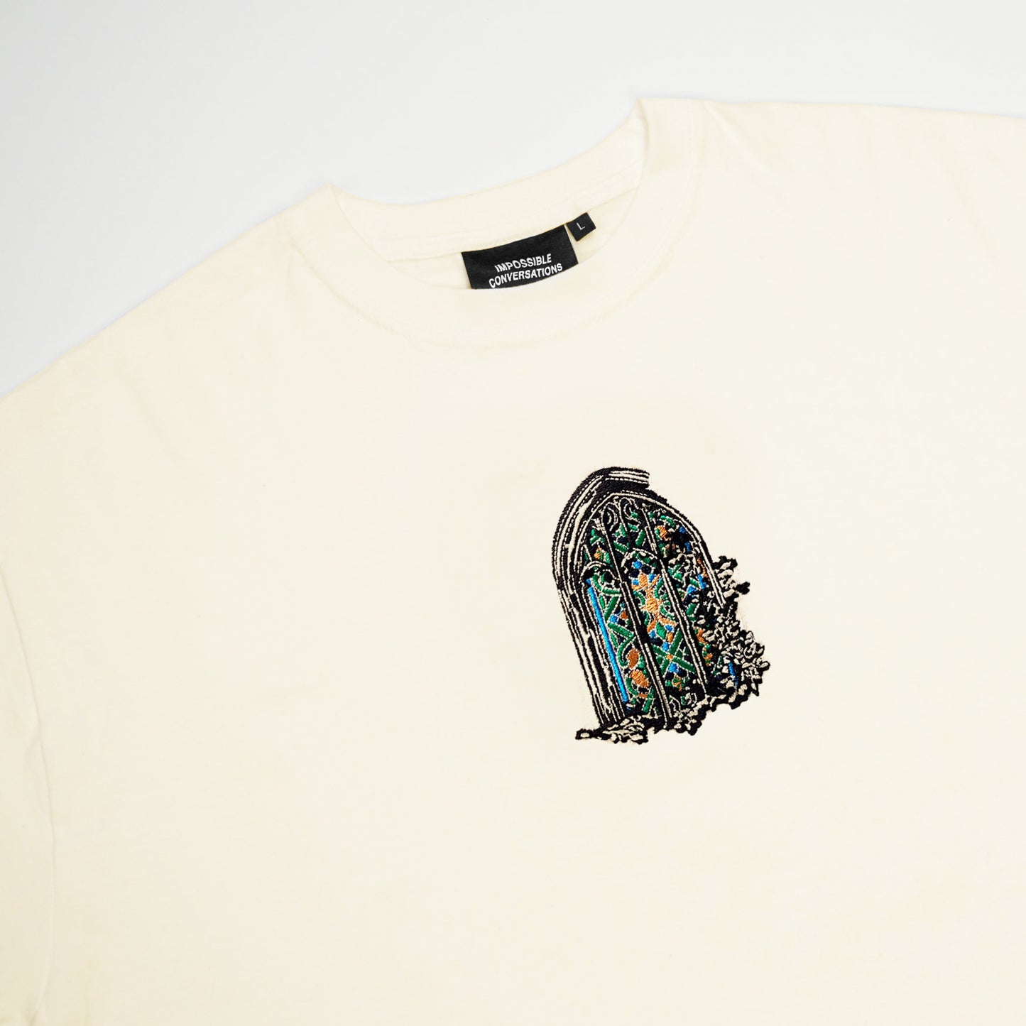 S/S23 Embroidered 'Midnight Forest' T-Shirt [raw natural]