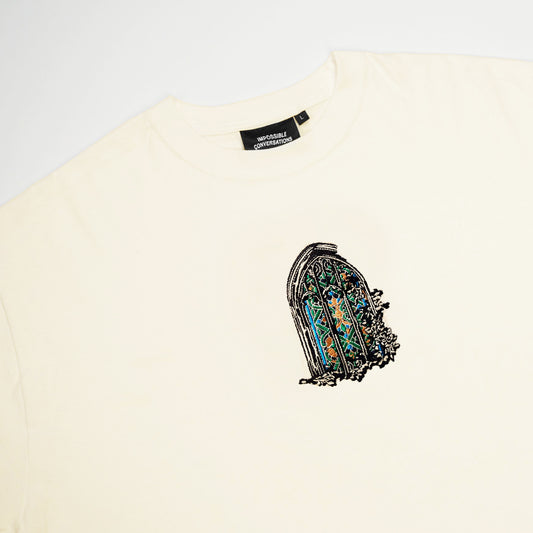 S/S23 Embroidered 'Midnight Forest' T-Shirt [raw natural]
