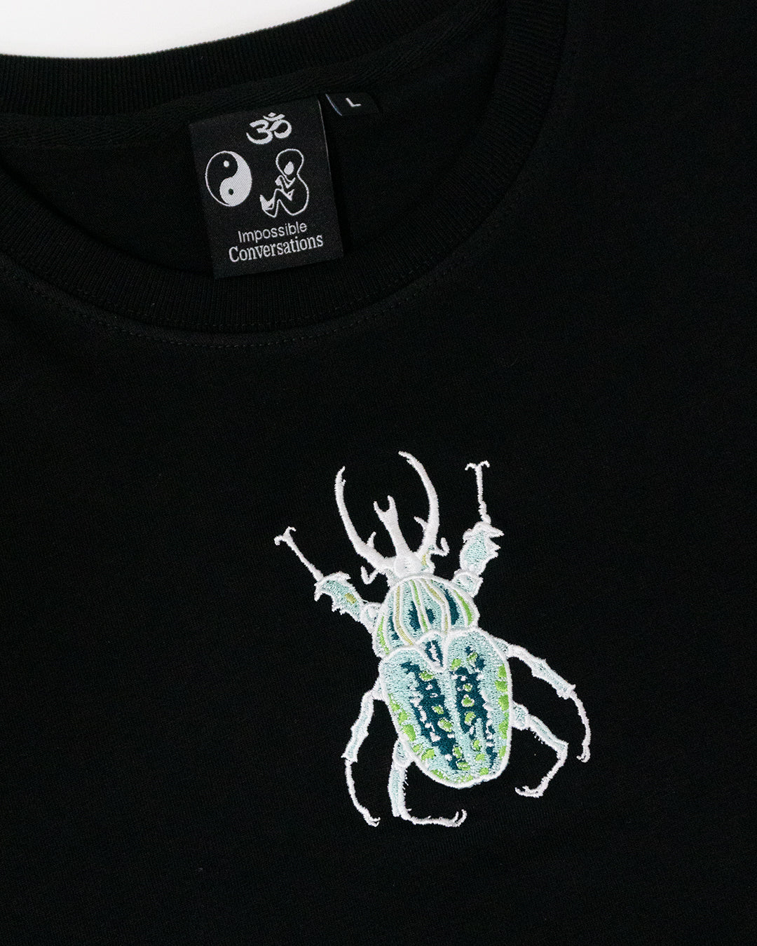 A/W24 Embroidered 'Horned Beetle X-Ray' T-Shirt [black]