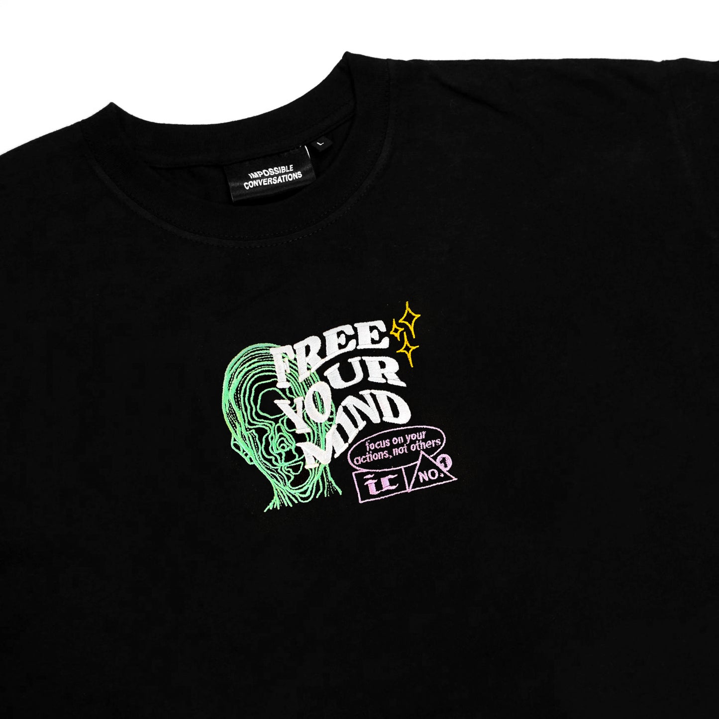 S/S23 Embroidered 'Free Your Mind' T-Shirt [black]