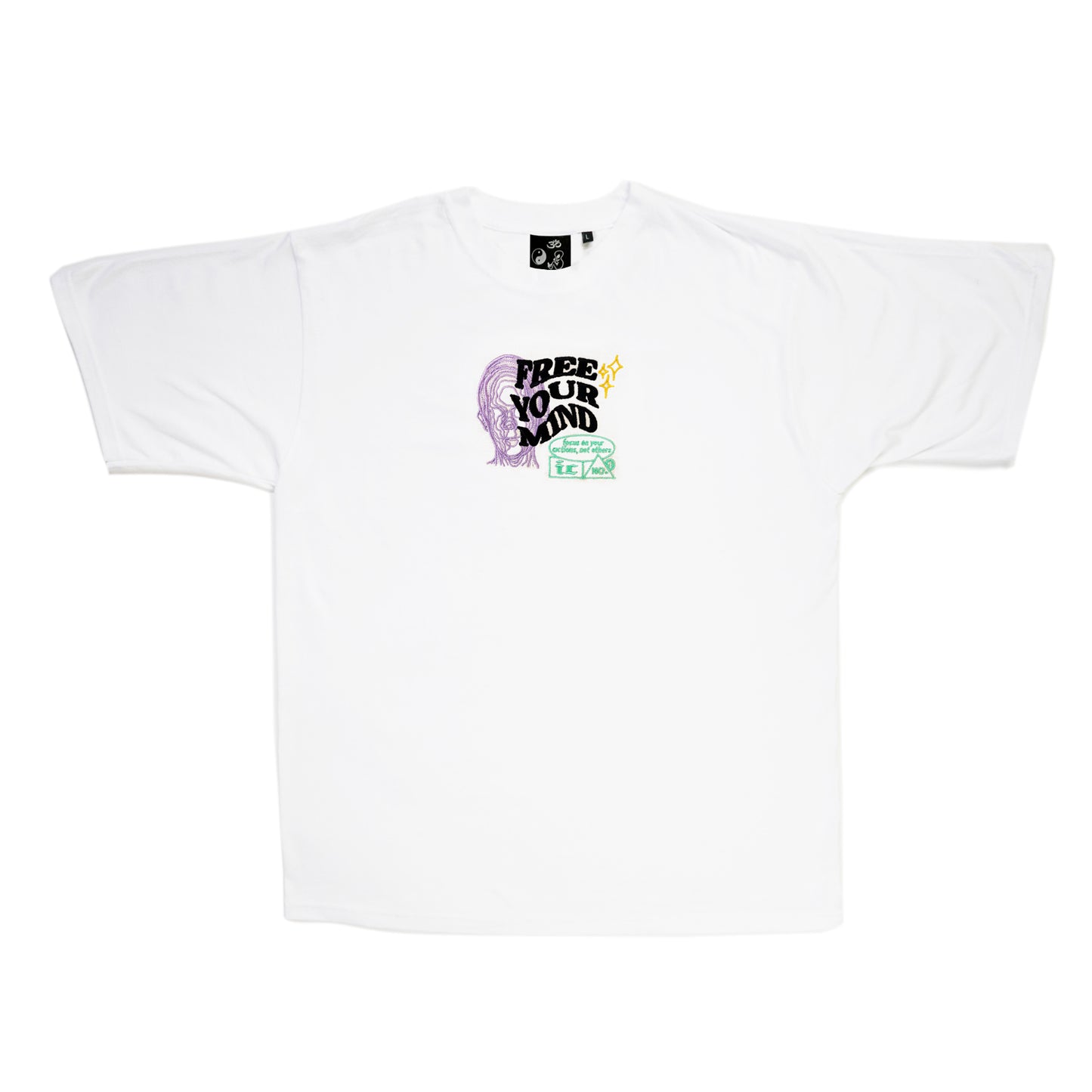 S/S23 Embroidered 'Free Your Mind' T-Shirt {white}