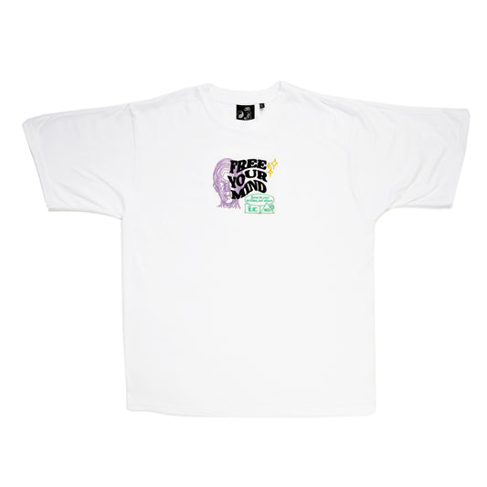 S/S23 Embroidered 'Free Your Mind' T-Shirt {white}
