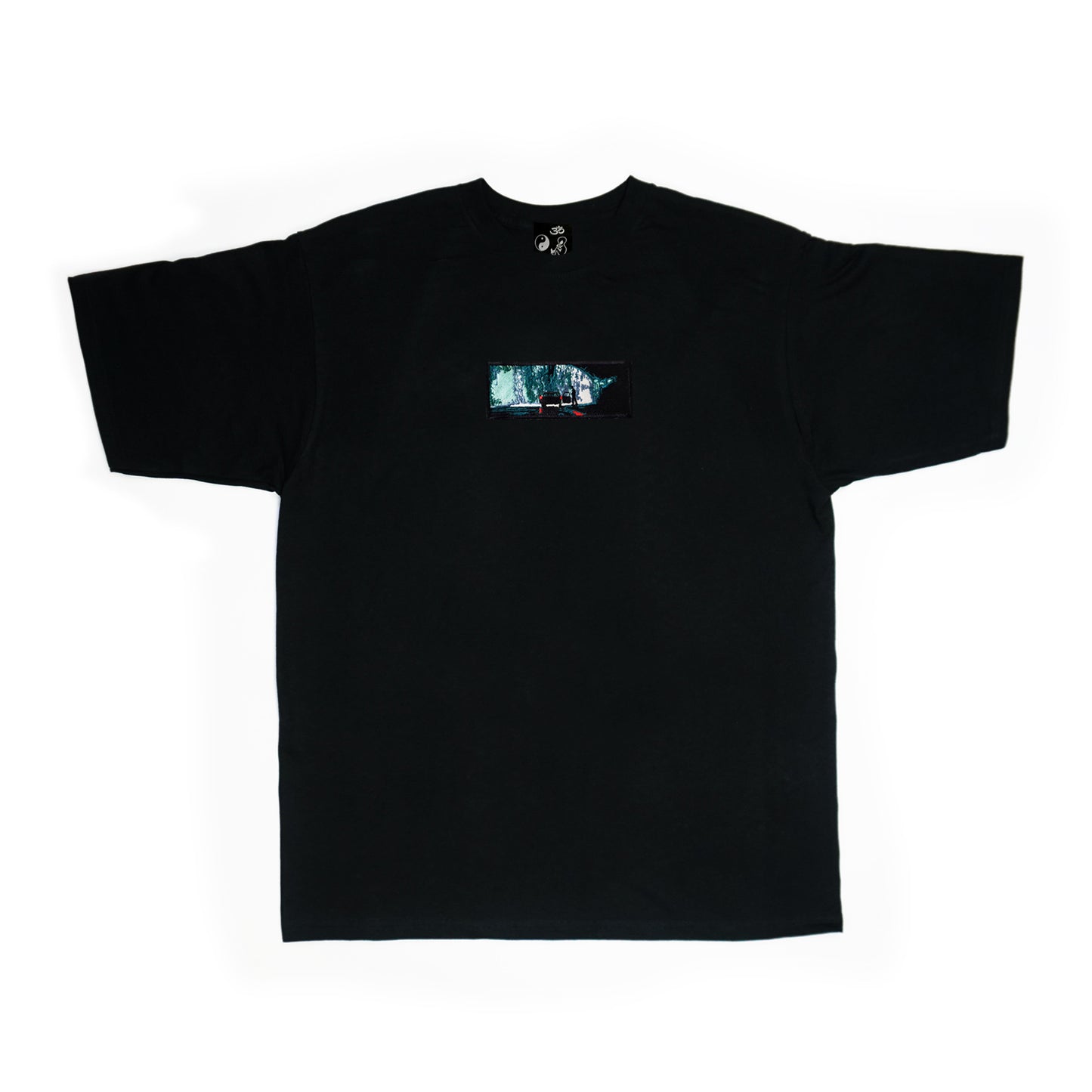 A/W23 Embroidered 'Under The Bridge In The Rain' T-Shirt {black}