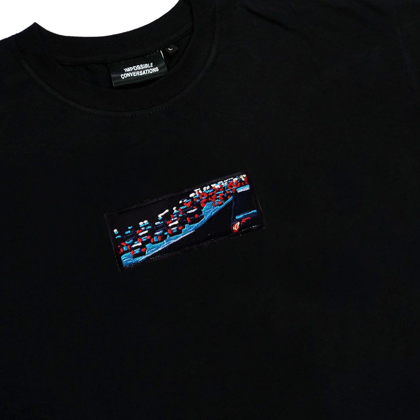 A/W23 Embroidered 'Night Traffic' T-Shirt {black}