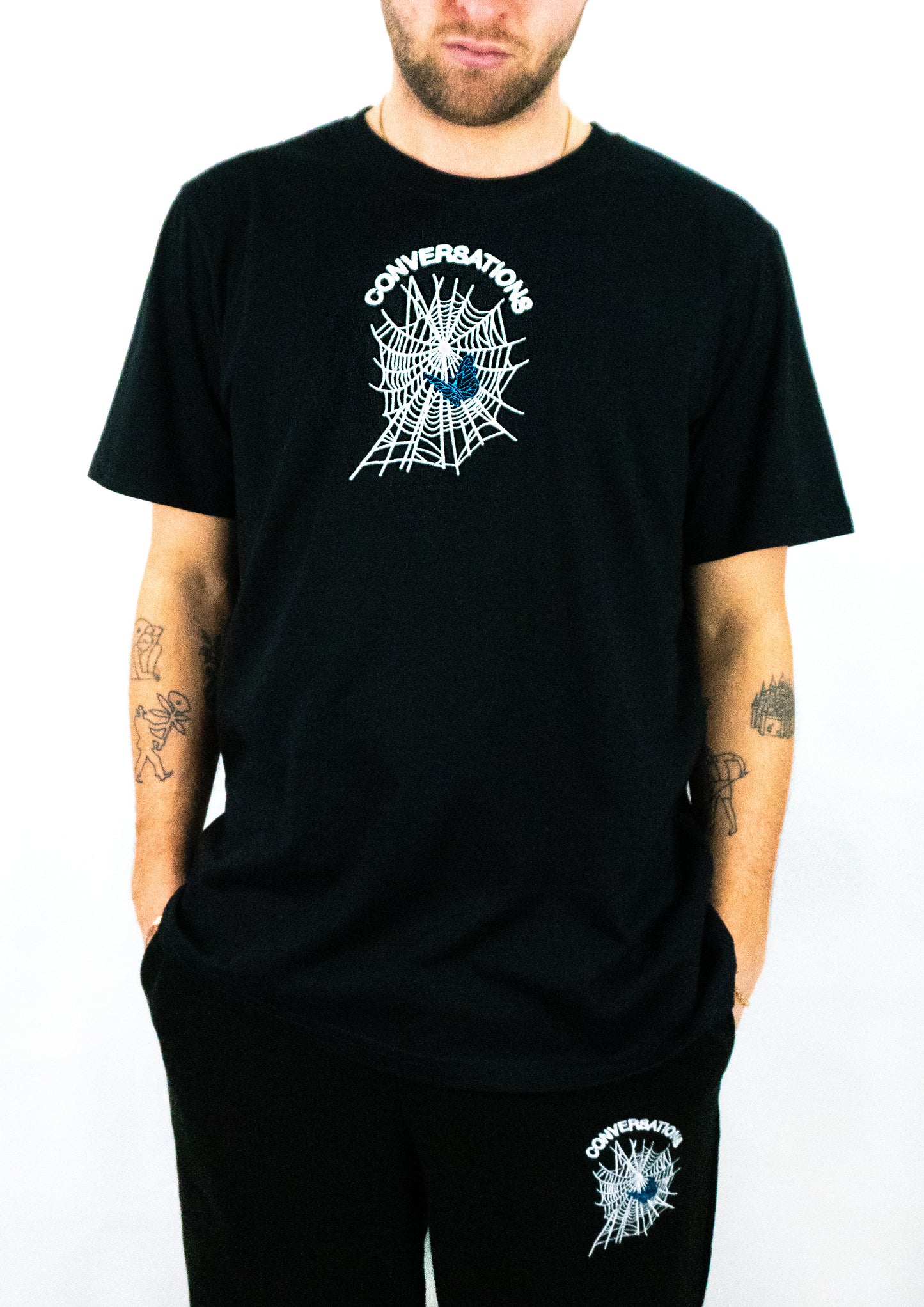 S/S23 Embroidered 'Trapped' T-Shirt {black}