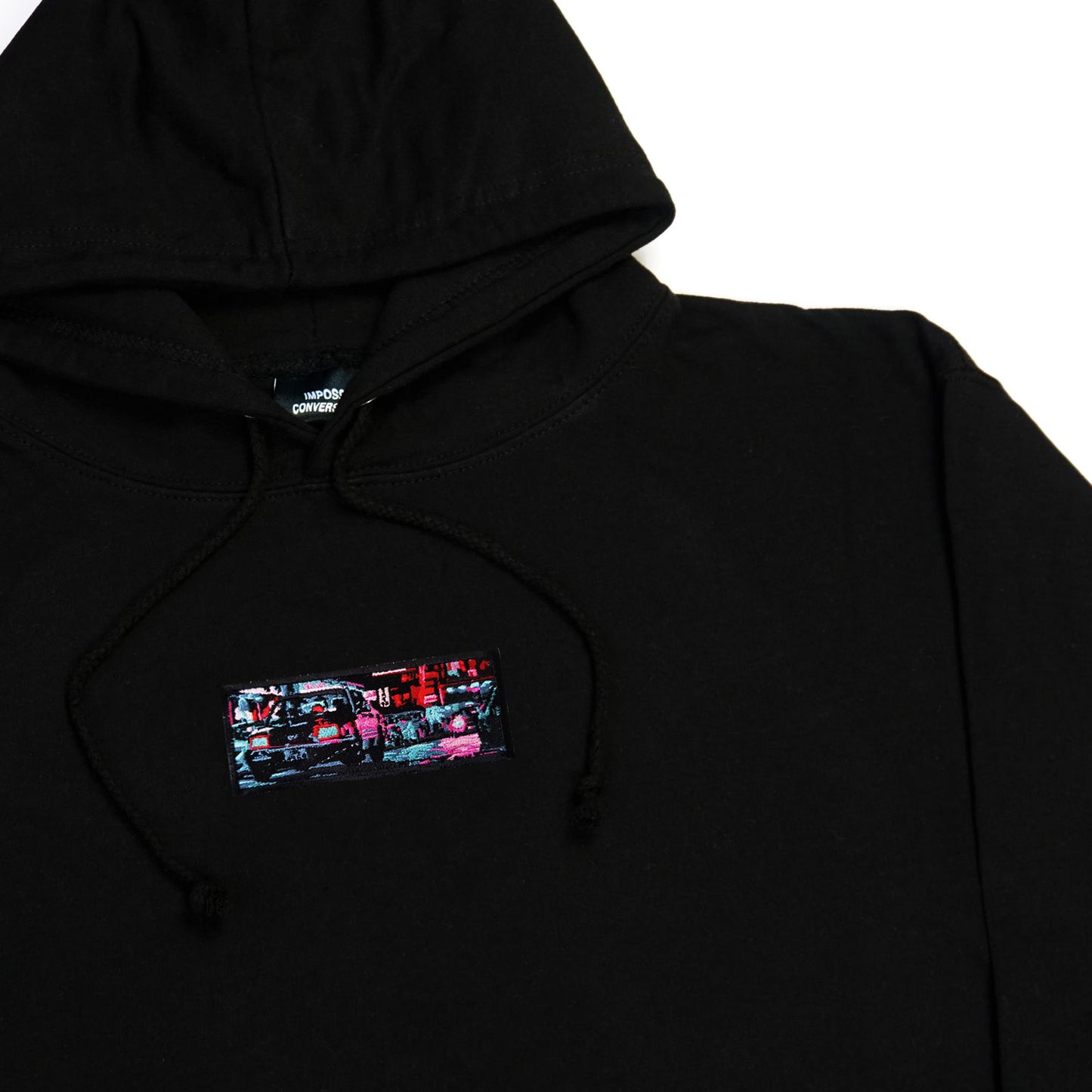 A/W23 Embroidered 'Neon Streets' Pullover {black}