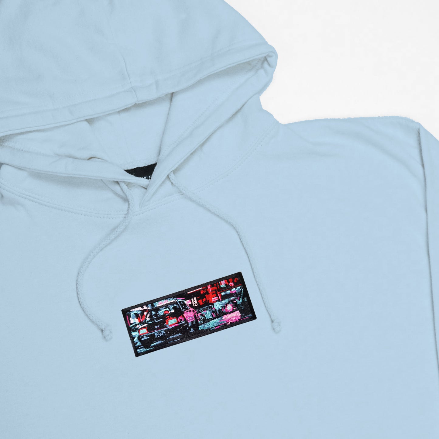 A/W23 Embroidered 'Neon Streets' Pullover {sky}