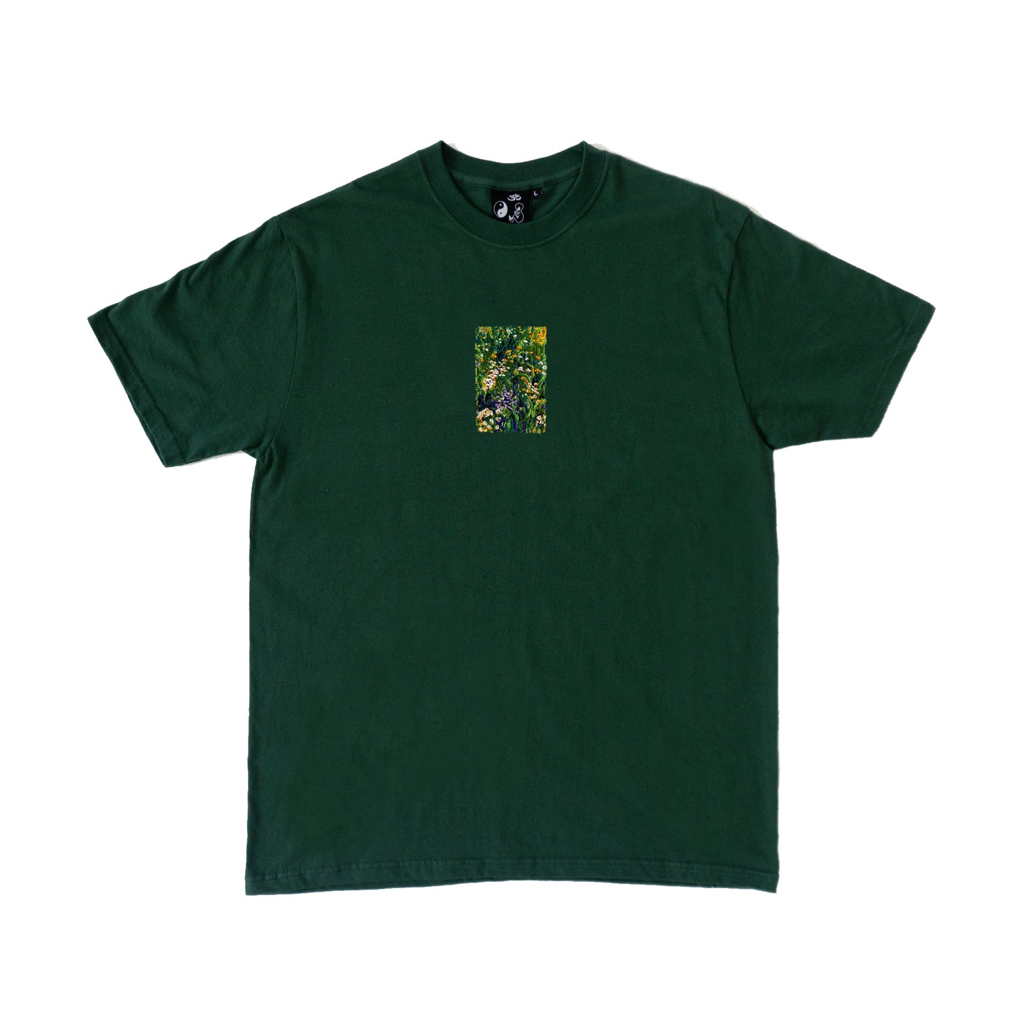 S/S22 Embroidered 'Flower Field' T-Shirt {forest}