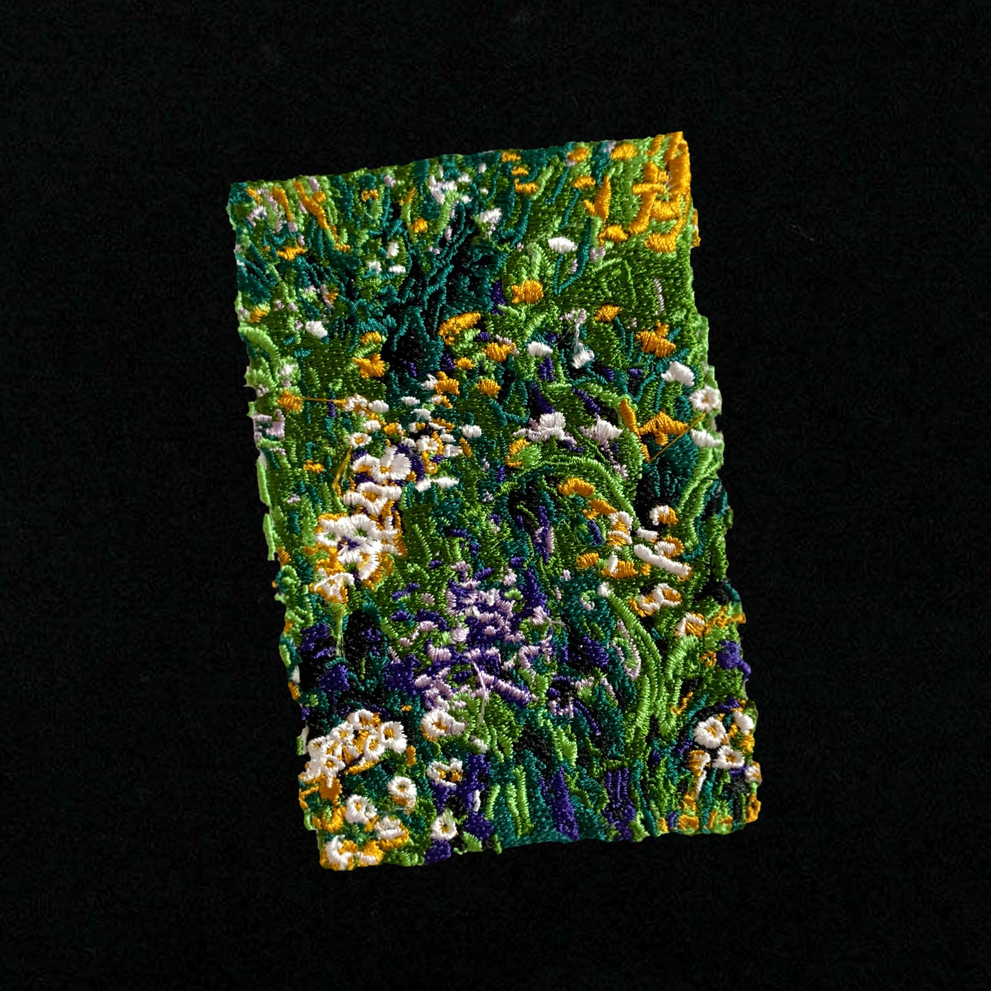 S/S22 Embroidered 'Flower Field' 1/4 Zip {black}