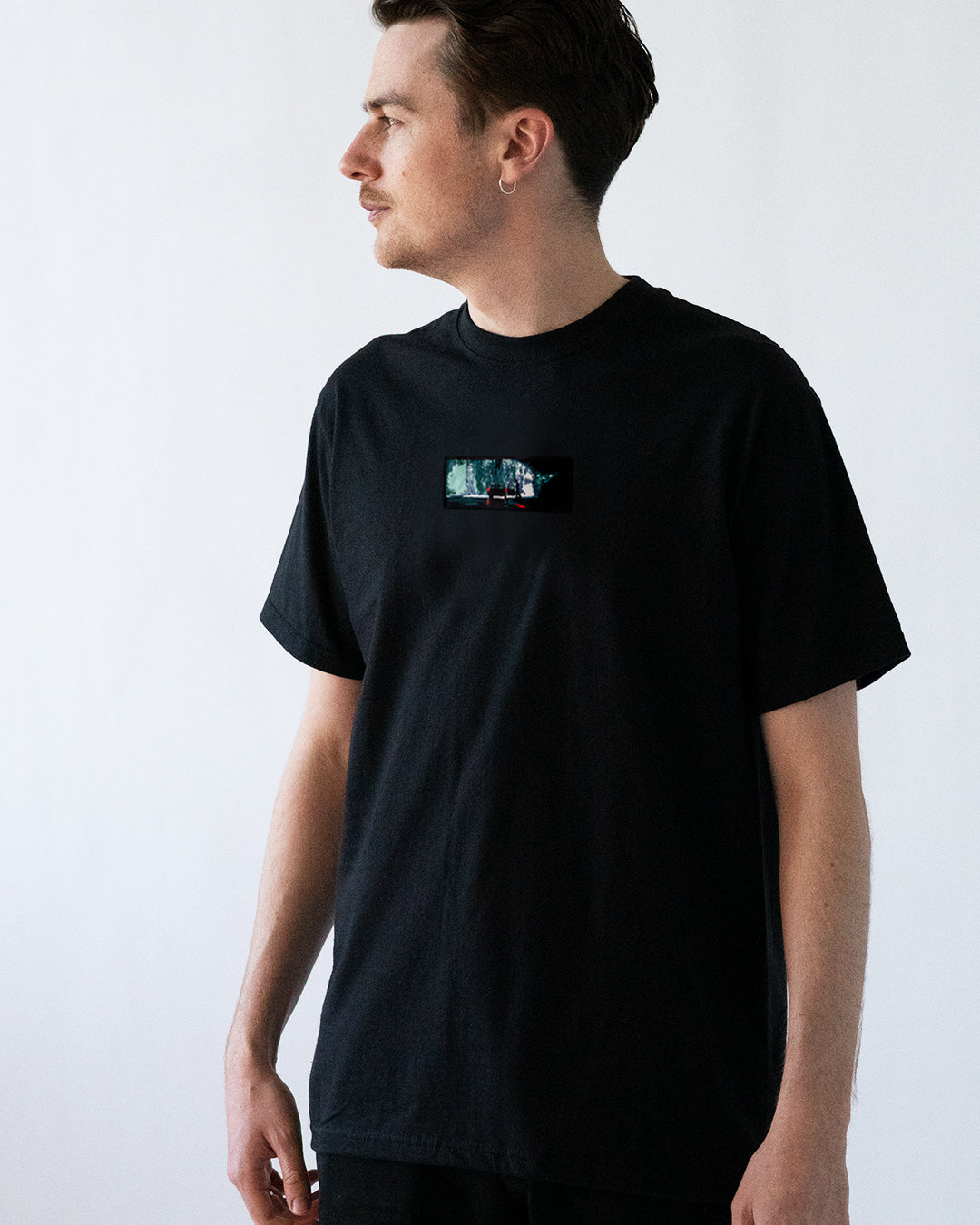 A/W23 Embroidered 'Under The Bridge In The Rain' T-Shirt {black}