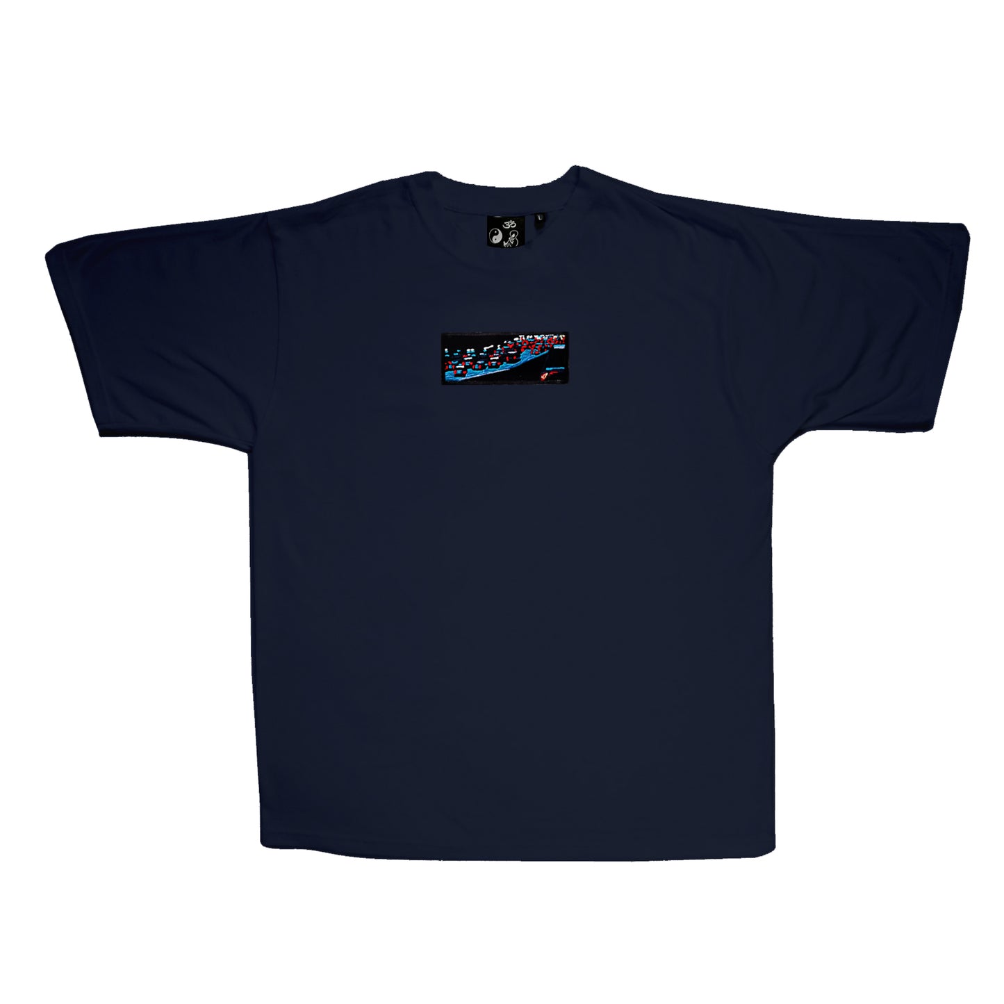 A/W23 Embroidered 'Night Traffic' T-Shirt {navy}