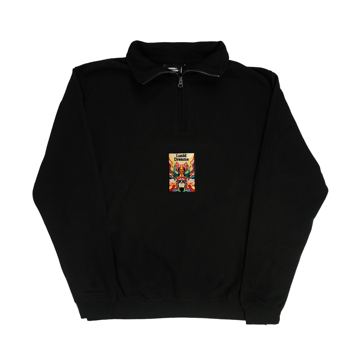 S/S22 Embroidered 'Lucid Dreams' 1/4 Zip {black}