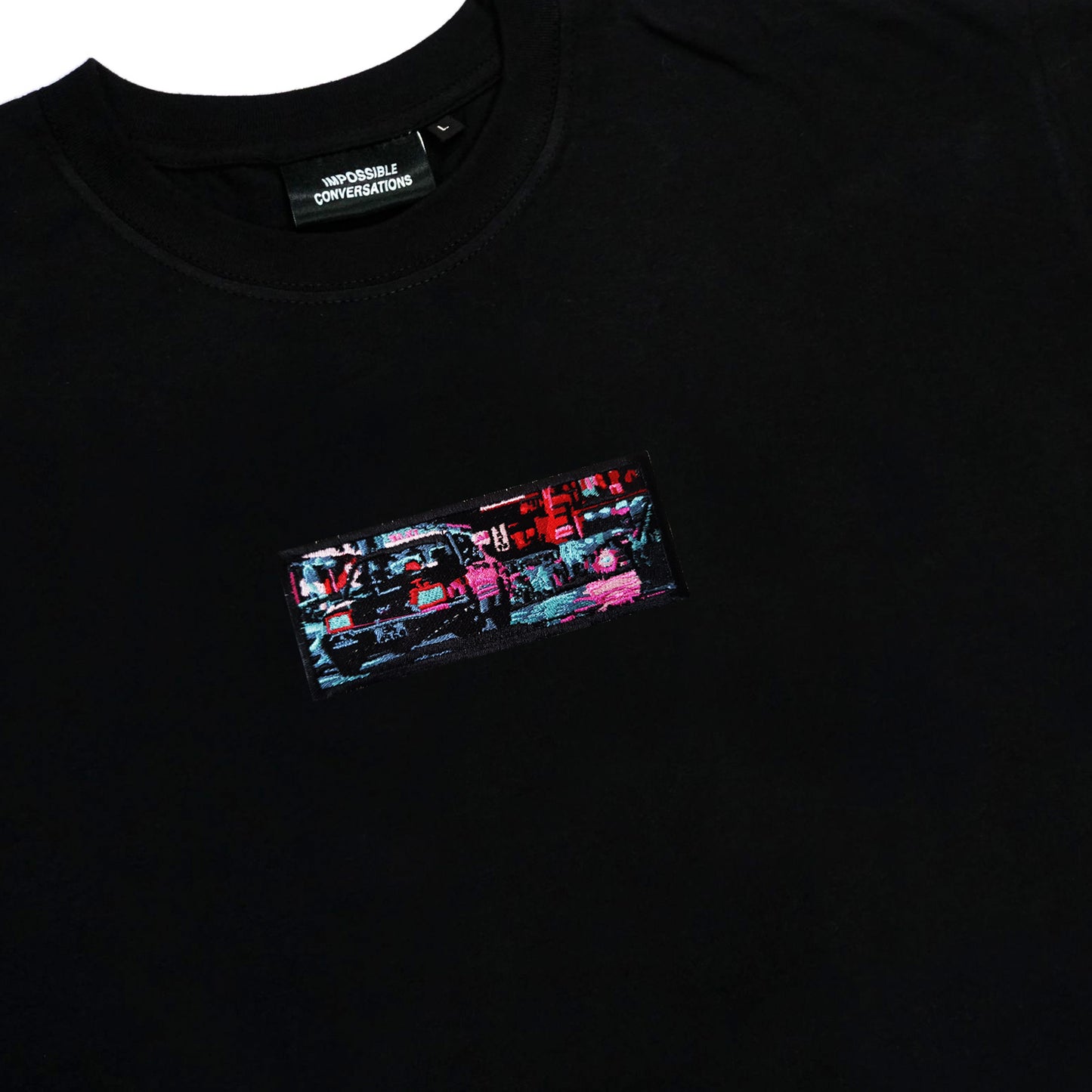A/W23 Embroidered 'Neon Streets' T-Shirt {black}